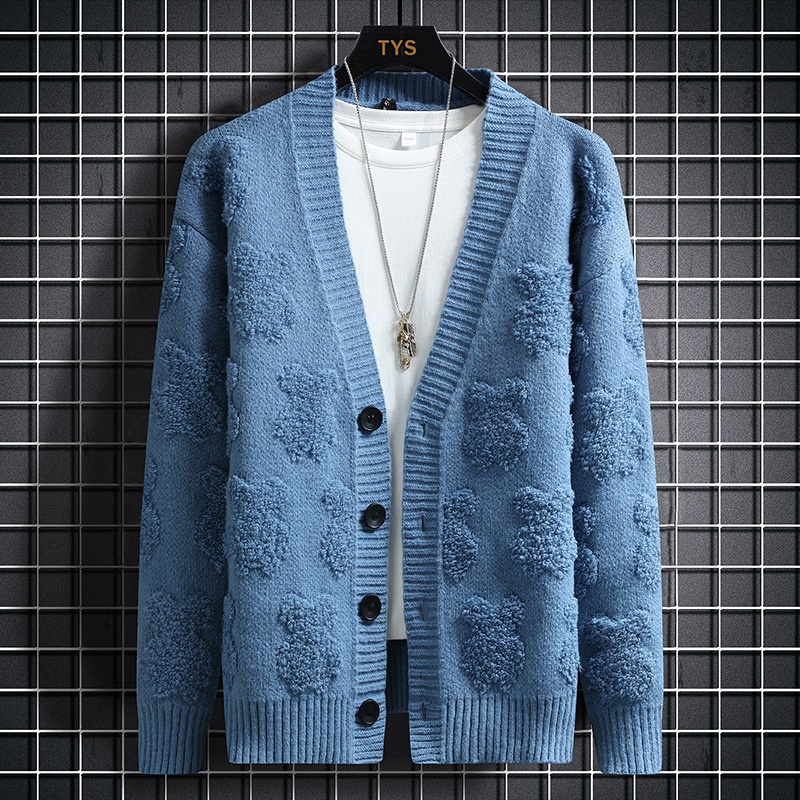 2022     Twisted Cargan Sweater Pria Korea Slim Fit Youth Fashion  Rajut Sweater Mantel