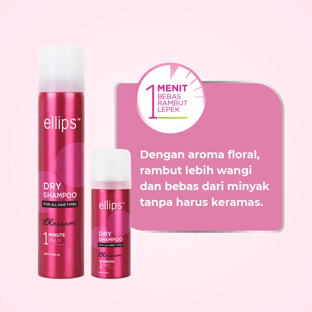 Ningrum - ELLIPS Dry Shampoo 50ml Spray | Perawatan Rambut Anti Lepek Shampoo Kering Wangi Tahan Lama Original BPOM - 5509