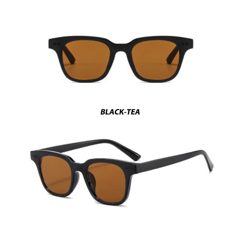 Kacamata Boldie Frame Tebal Skinny Hitam Persegi Panjang Uv400 Gaya Vintage Retro Untuk Wanita Dan Pria-A3