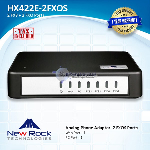 Newrock HX422E-2FXS-2FXO VoiP Gateway [2FXS + 2 FXO]