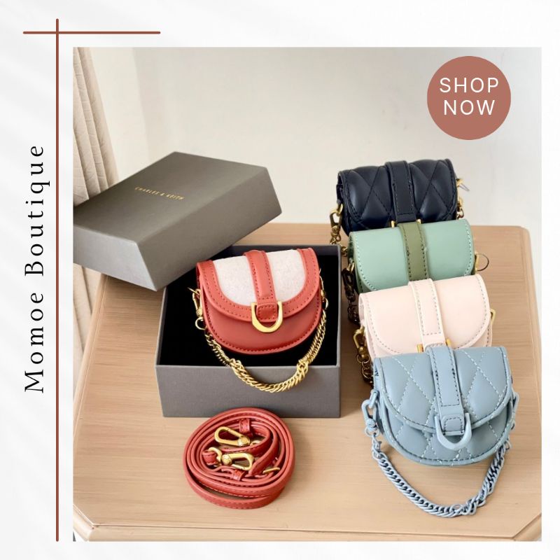 Tas Selempang Mini CK Micro Gabine Saddle Crossbody Bag C1301