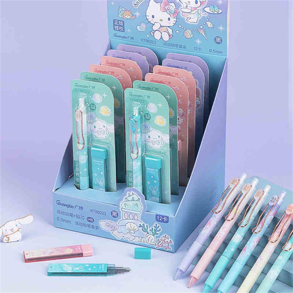 Mxbeauty Pensil Mekanik Kawaii Hadiah Anak Anime Siswa Melodyku Hello KT Pencil Lead