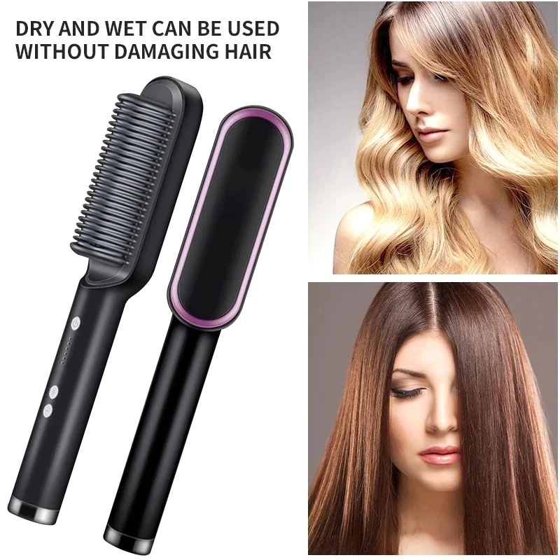 Hair strightener 2IN1/Catok sisir pelurus rambut pria wanita