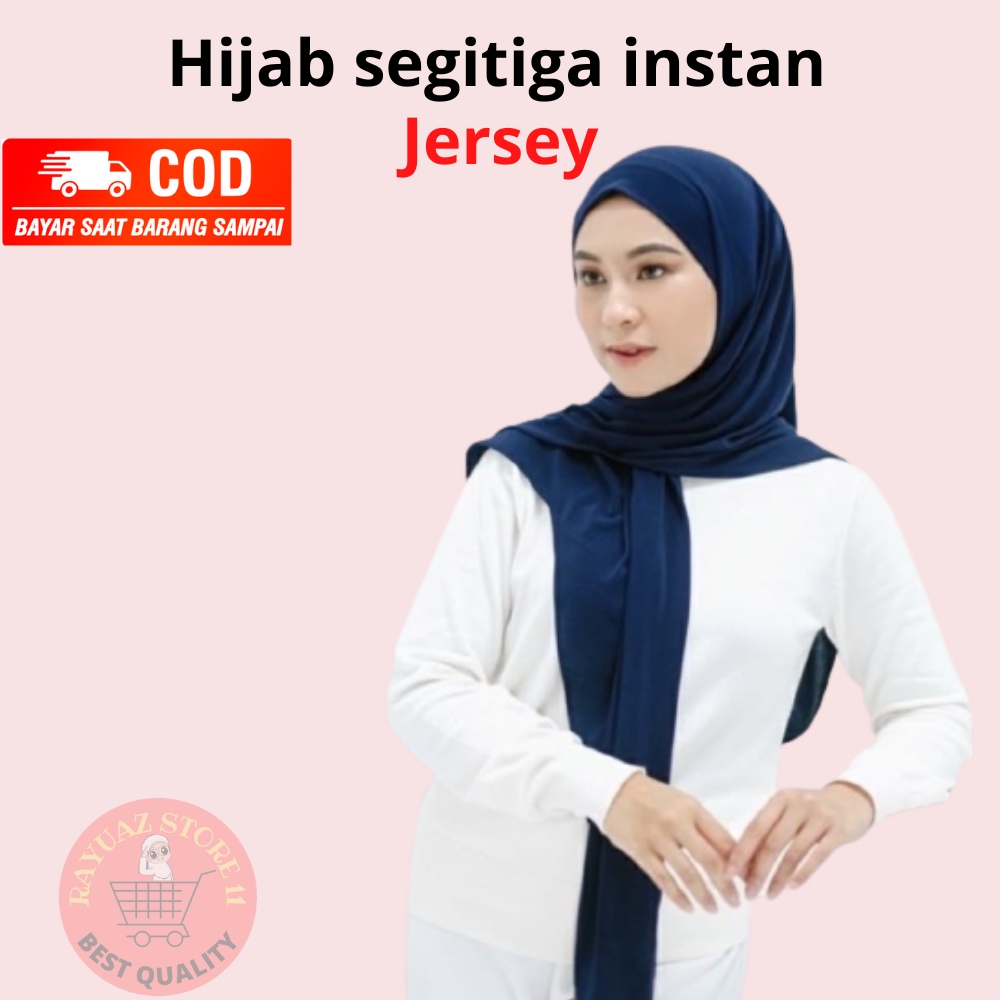 Hijab Segitiga Instan jersey Premium kerudung Polos Langsung Pakai