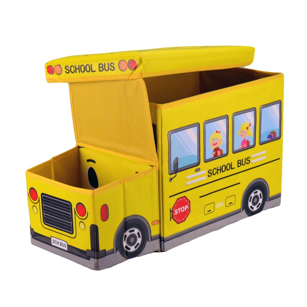 C090 Toy Box Car Bus Storage Box Kotak Mainan Anak Cartoon Foldable Organizer