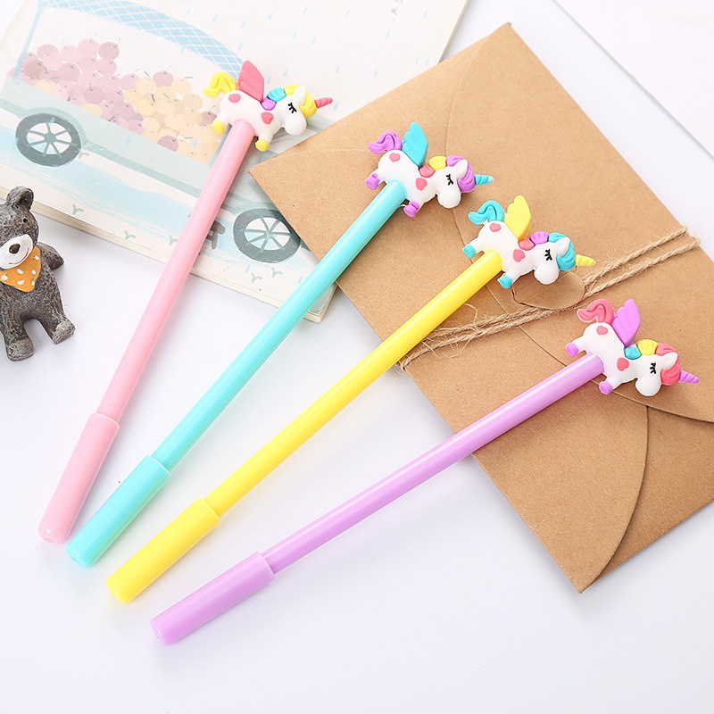 4pcs Pena Pen Pulpen Gel Set Tinta Cair Unicorn OSM-ST0186