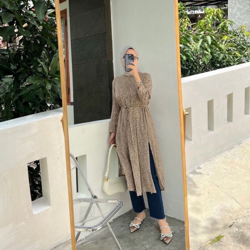 BEFAST - ZEC DRESS WANITA RIANTI / Delila Slit Dress / LongDress Wanita Keluaran Terbaru / Pakaian Wanita Casual Trendy / Dress Motif Bunga-Bunga / Outfit Wanita Hijab Style / Dress Maxy Lengan Panjang Terlaris / Fashion Wanita Pesta/Kondangan