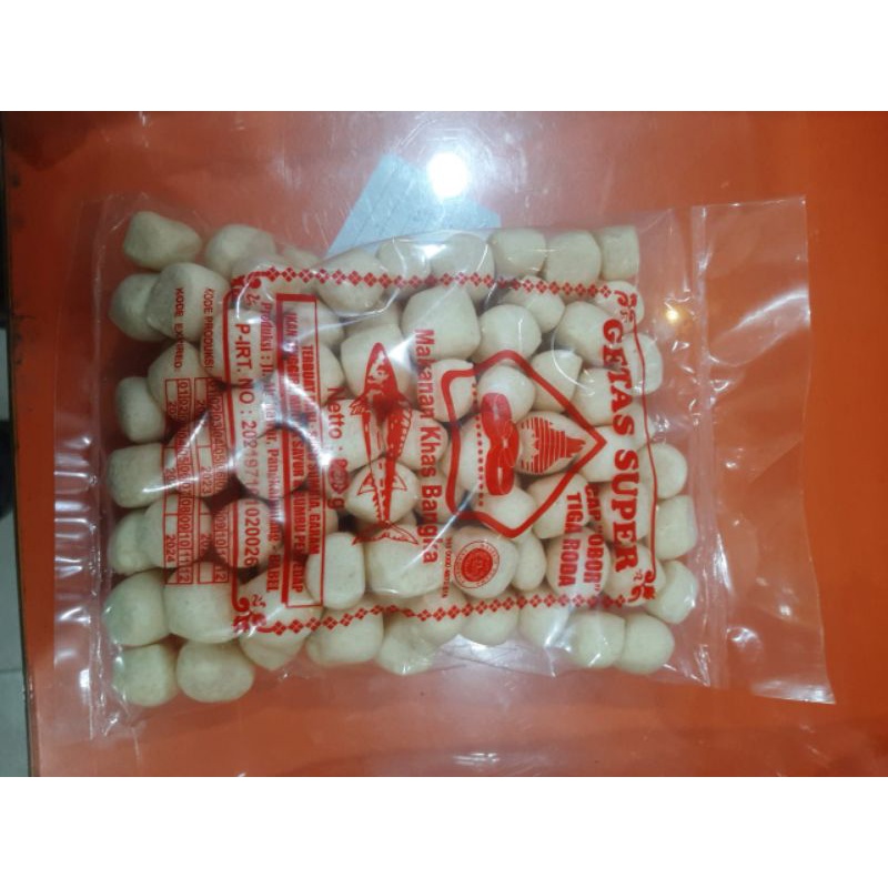 

KERUPUK GETAS SUPER CAP TIGA RODA MERAH ASLI BANGKA IKAN TENGGIRI