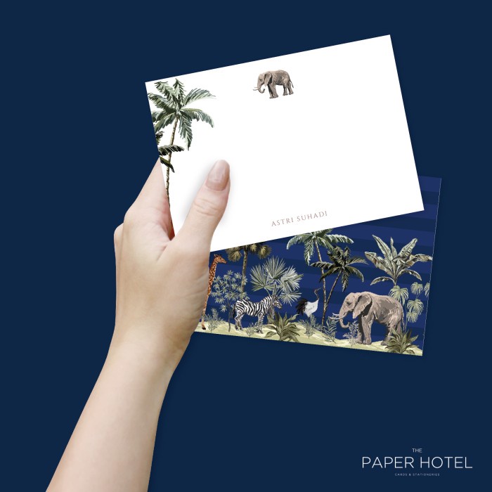 

Card 2 Sided Notecard - The Safari (Personalized Initials/ Name, 16Pcs)