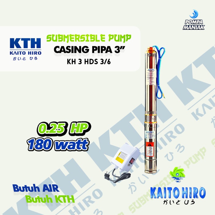 +%+%+%] Pompa Submersible Kaito Hiro KH 3 HDS 3/6 Pump KTH 0,25 HP 180 Watt