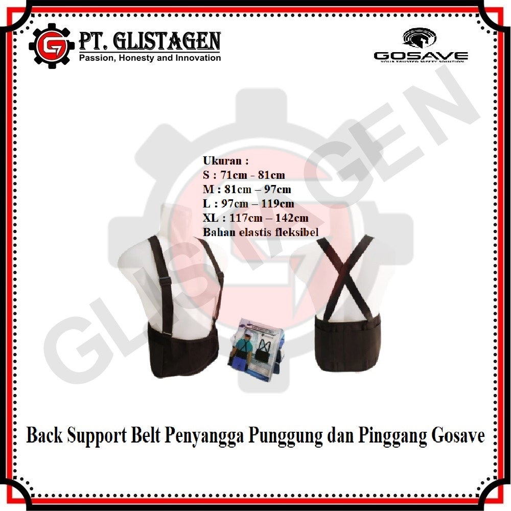 Safety Belt Back Support Sabuk Pengaman Pinggang Punggung ( S M L XL )