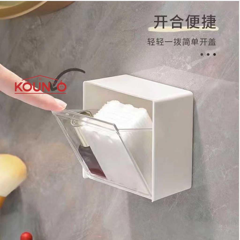 Kotak Make Up Kosmetik Benda Kecil Model Tempel Dinding Serbaguna Kotak Penyimpanan Kapas Tempat Cotton Bud Organizer Serbaguna Mini Anti Air