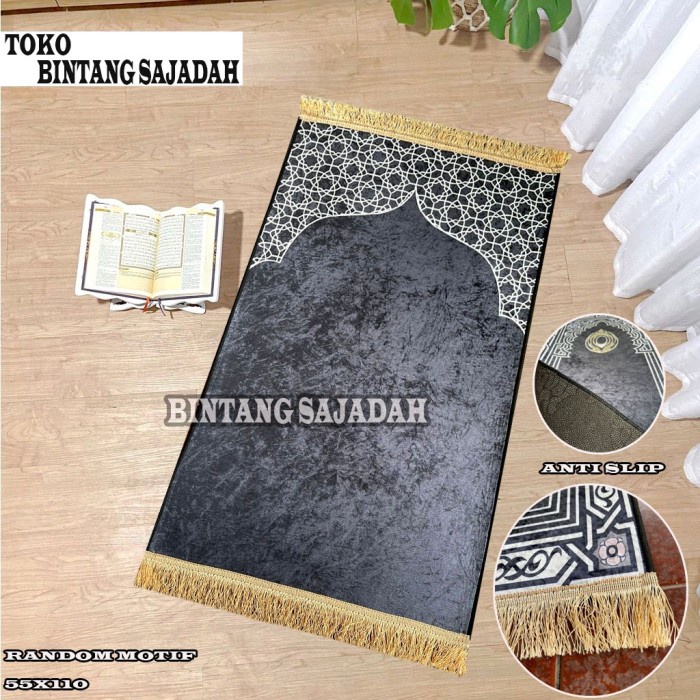 Alas Sholat Bintang Sajadah -Sajadah Tebal Empuk Kiswah Sajadah Busa Turki Premium (Z3I0)