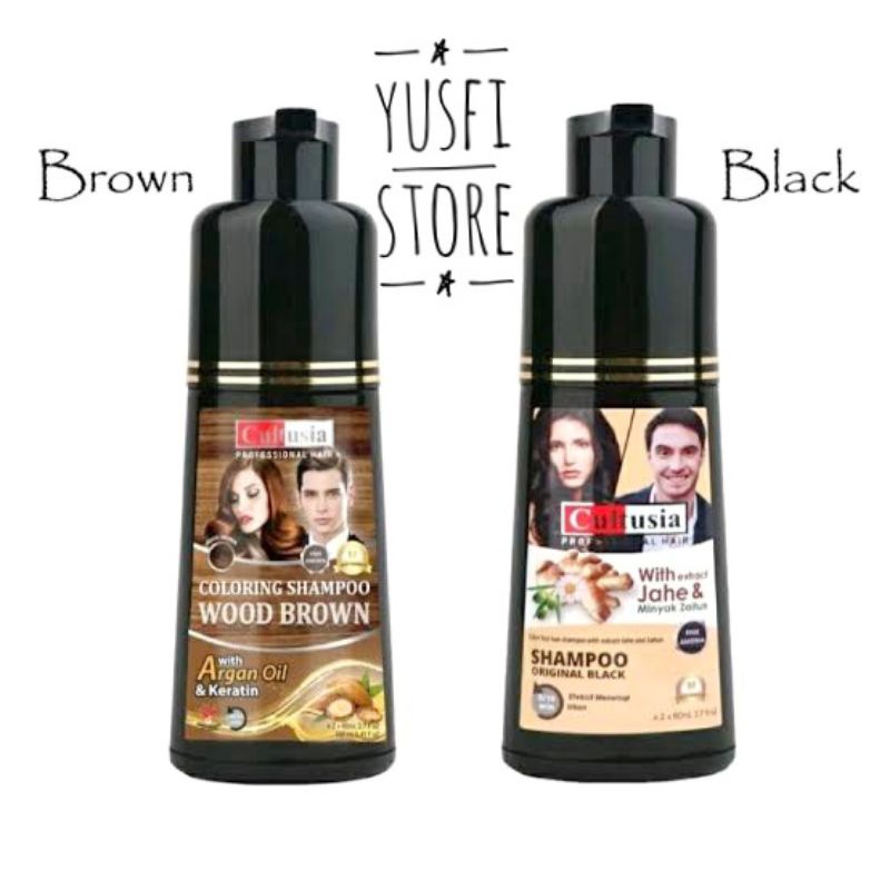 Shampoo Cultusia Penghitam Rambut Anti Uban Semir Rambut Shampoo Uban Rambut Hitam Pewarna Rambut