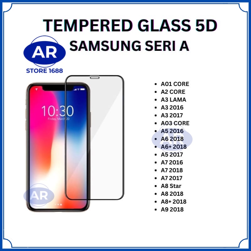 AR TEMPERED GLASS 5d ANTIGORES KACA KOMPATIBEL SAMSUNG A01 CORE/A2 CORE/A3 LAMA/A32016/A3 2017/A03 CORE/A5 2016/A6 2018/A6+ 3018/A5 2017/A7 2016/A7 2018/A7 2017/A8 STAR/A8 2018/A8+ 2018/A9 2018