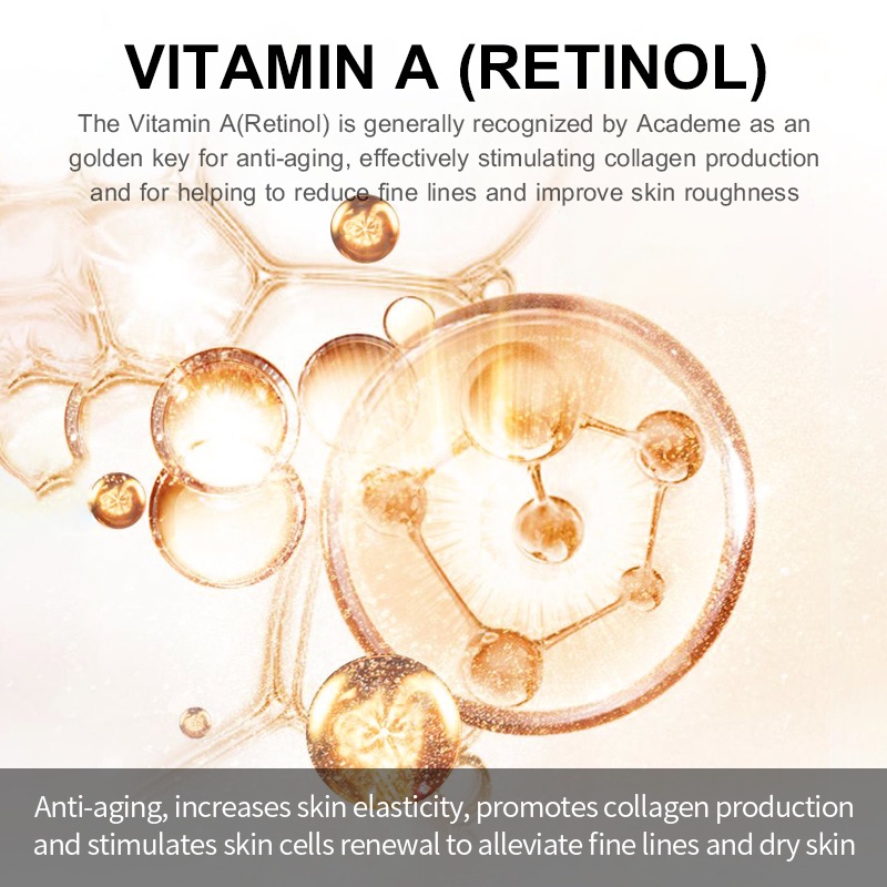 VIBRANT GLAMOUR Retinol Cream Night Cream Mengaktifkan Kolagen Menghilangkan Kerutan Regenerasi Kulit - 2pcs Serum Retinol Anti-Penuaan Untuk Wajah &amp; Cream Retinol 30gr