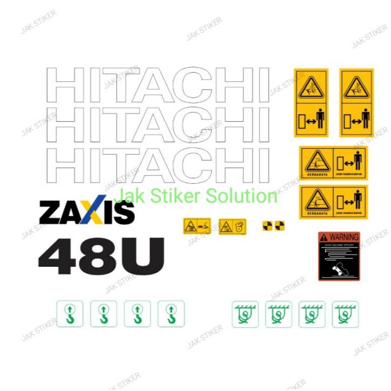 Stiker Hitachi Zaxis 48U Sticker Alat Berat