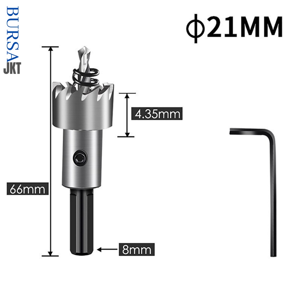 MATA BOR HOLE SAW STAINLESS STEEL PELUBANG BESI PLATE METAL DRILLING LOGAM 21 MM