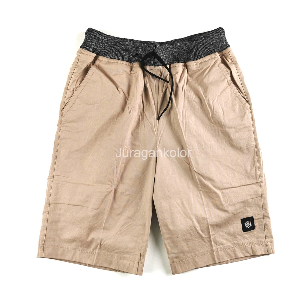Celana Pendek Pria Chino Cowok Distro Rib Casual Polos Stretch