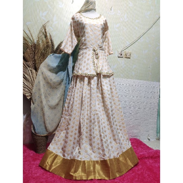 BAJU INDIA/ LEHENGGA KATUN MOTIF/ ROK MEGAR DEWASA