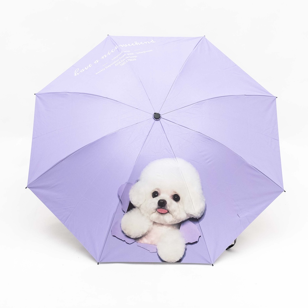 Payung Lipat / payung motif Doggy Anjing / Lapis Hitam / payung terbaru / payung korean / payung traveling / payung anak / payung dewasa / umbrella / Anti UV GRC