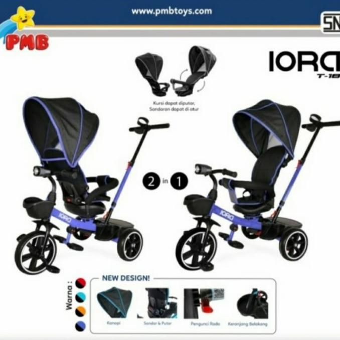 Stroller Sepeda Anak Roda Tiga T18 PMB T-18 Iora T 18 Tricycle Baby