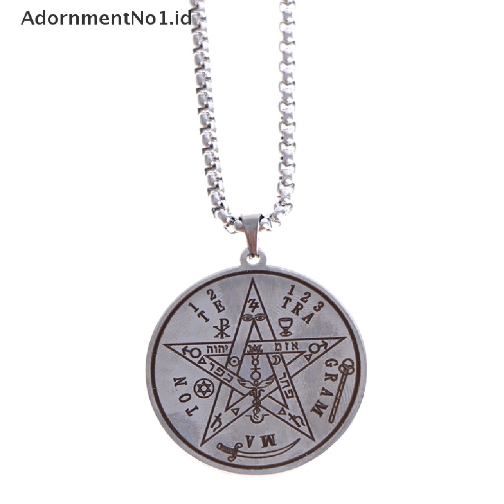 [AdornmentNo1] 1pc Kalung Pagan Tetragrammaton Pentagram Pendant Wicca Supernatural [ID]