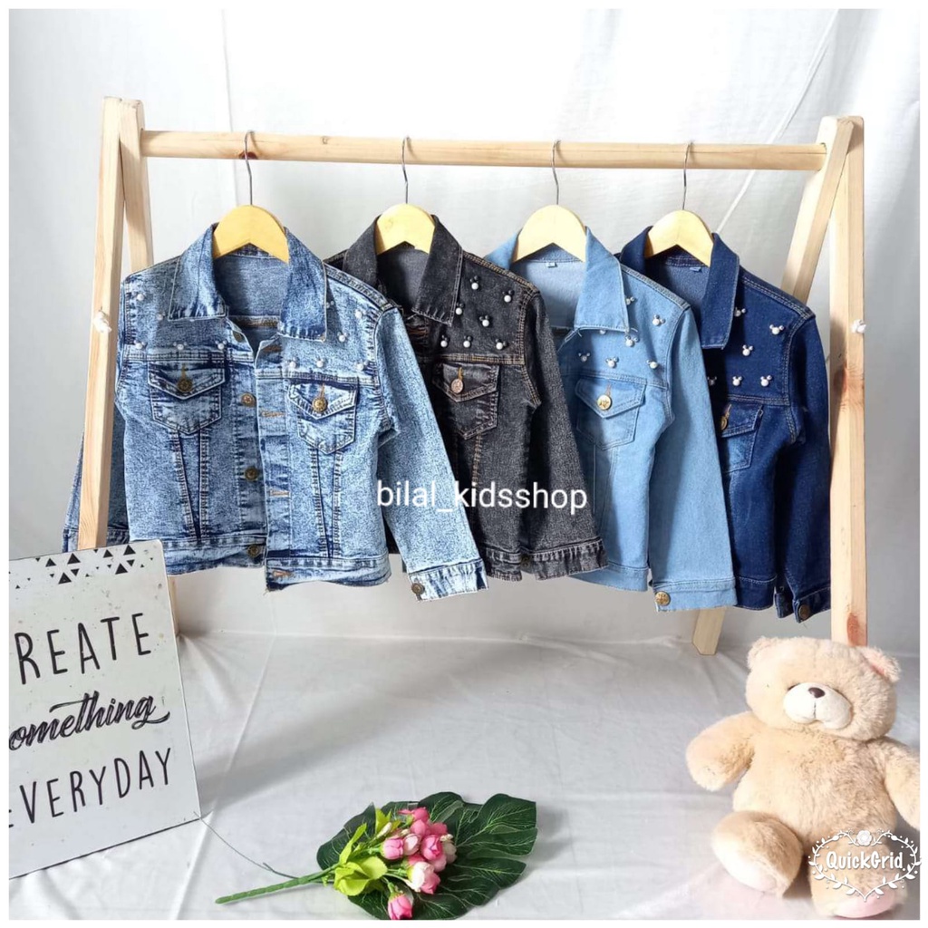 JAKET JEANS MUTIARA ANAK CEWE LENGAN PANJANG 1-12TH