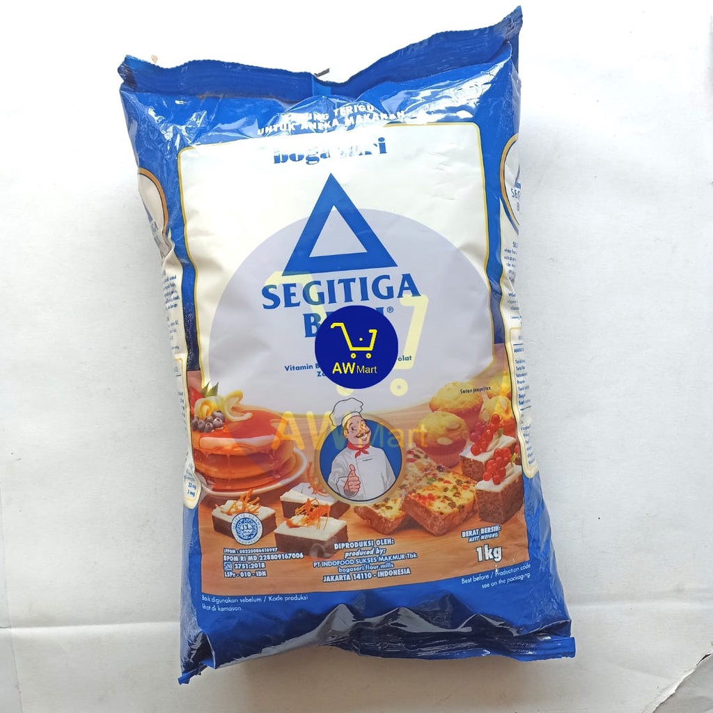 [GRAB/GOJEK] TEPUNG TERIGU SEGITIGA BIRU 1 KG PREMIUM - TEPUNG BOGASARI SEGITIGA BIRU 1 KG PREMIUM
