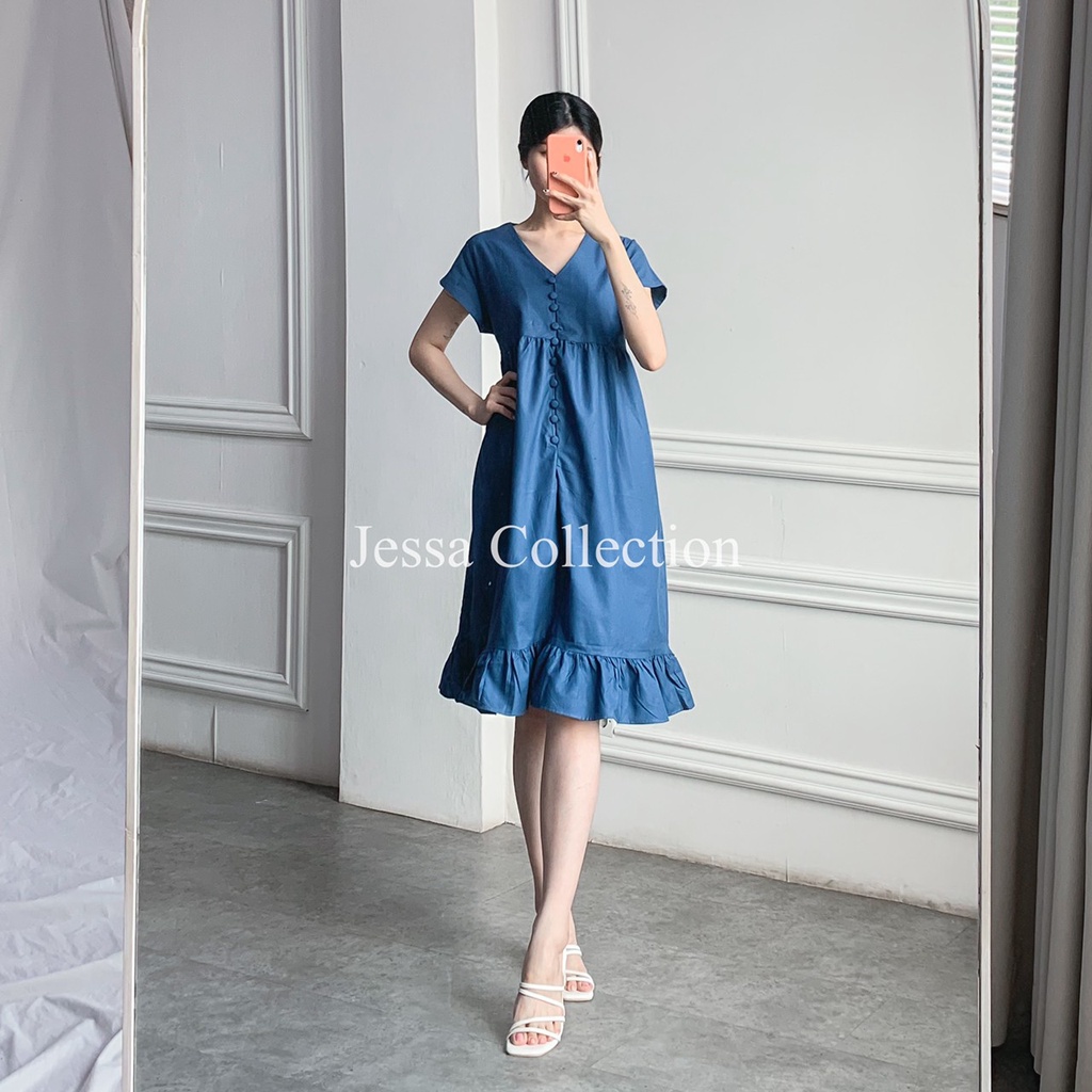 Premium Atala Button Dress TH 383 COTTON