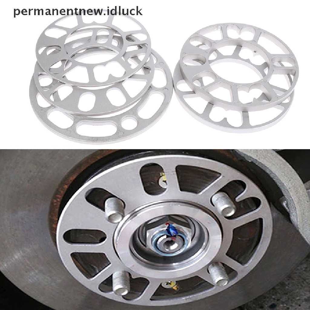 [luckypermanentnew] 3 /5 /6 /8/10mm Paduan Aluminium Mobil Roda Spacer Adaptor Shims Plat Aksesoris Mobil [ID]