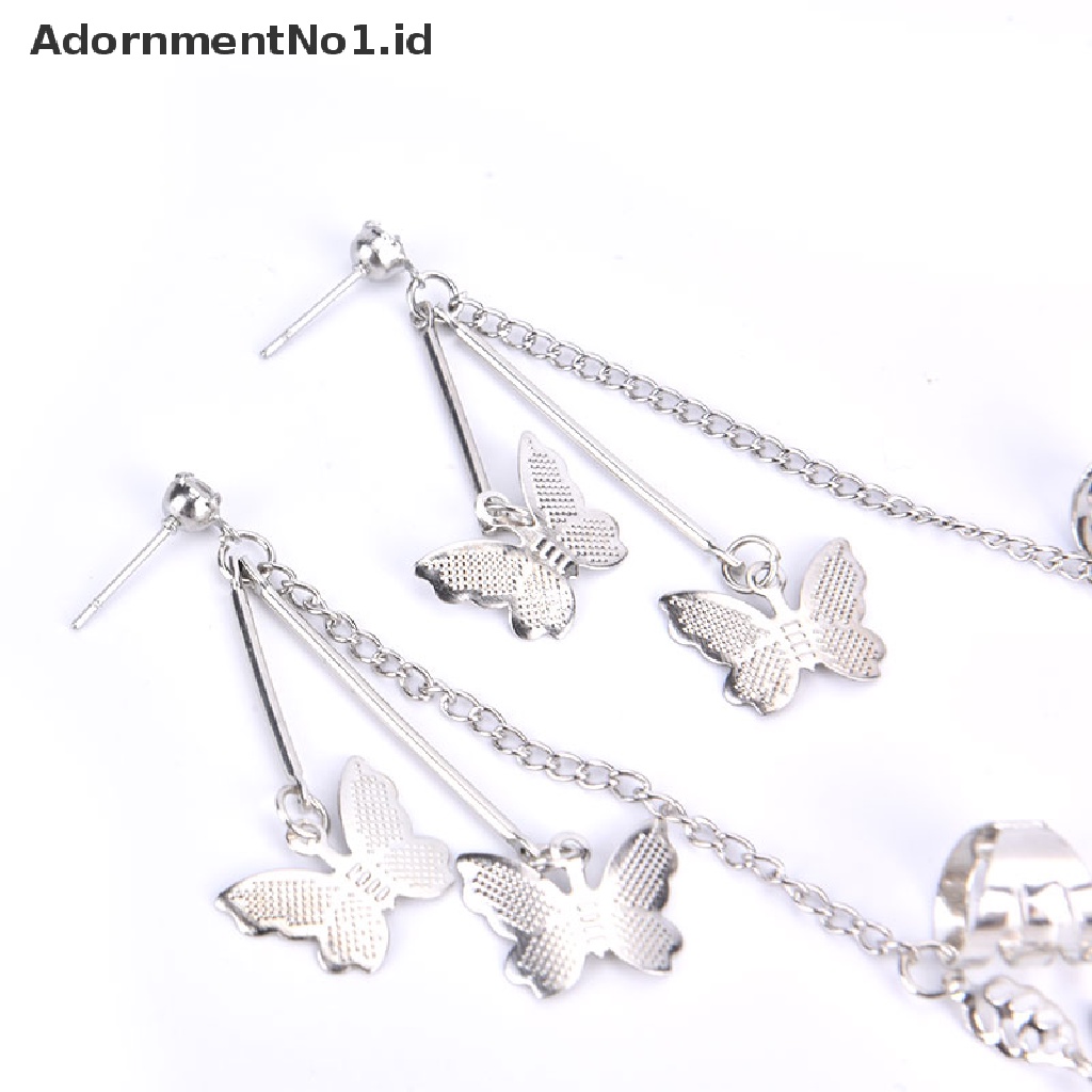 [AdornmentNo1] Kupu-kupu Klip Anting Ear Hook Stainless Steel Klip Telinga Anting Tindik Ganda [ID]