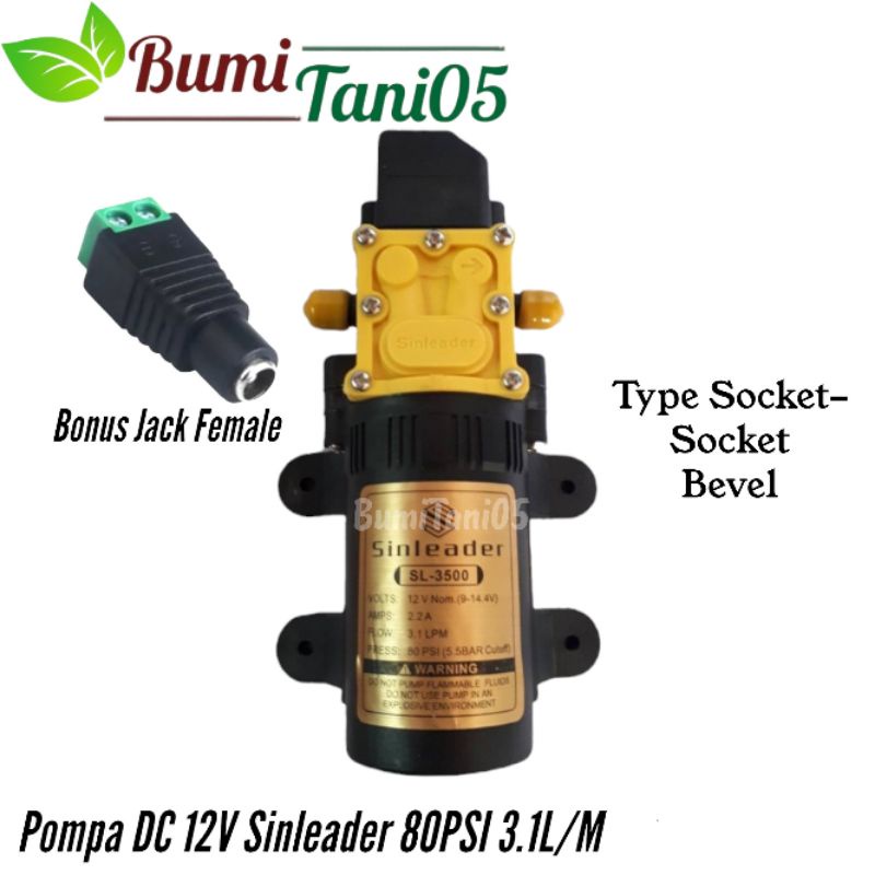 Pompa Dc 12V 80PSI Ori Sakai Single Pump Alat Siram Misting Steam