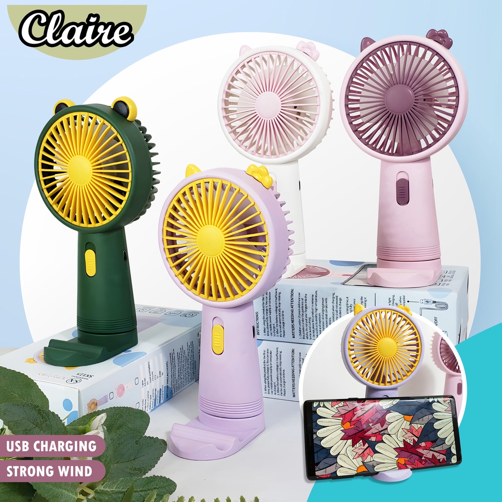 Kipas kecil karakter / Kipas genggam elegan / Mini fan / recharger portabel, tahan lama dan berkualitas