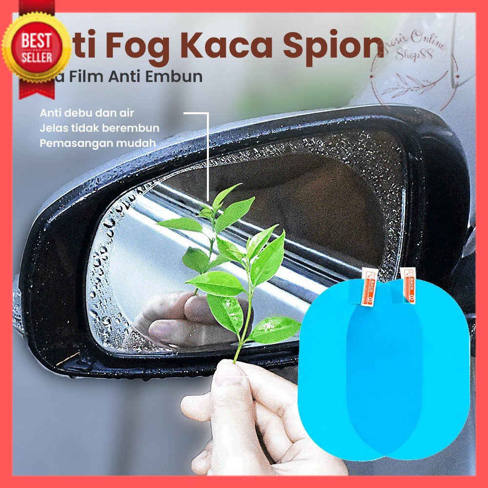 GOS -I315- Stiker Spion Kaca Mobil Anti Embun dan Air Waterproof - Sticker Bulat Kaca Spion Rainproof Waterproof 2 Pcs