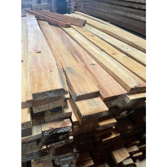 Papan Kayu Pinus Oven Baru T 3 L 6 P 200 Cm Jati Belanda Sudah Serut