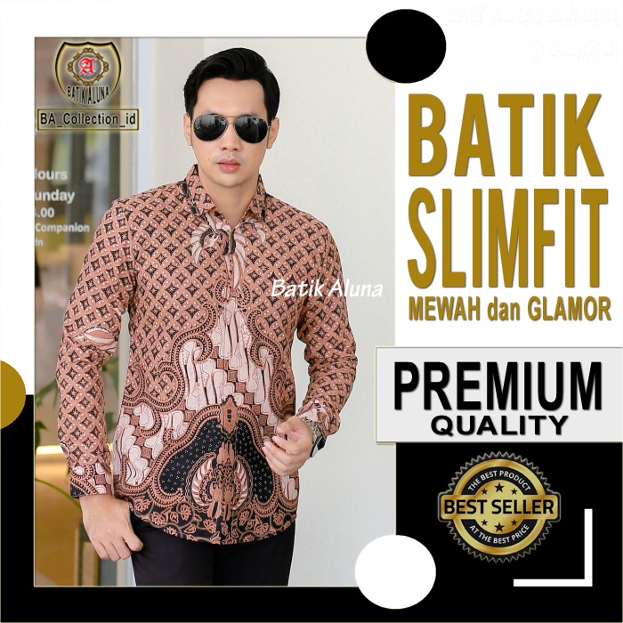 Batik pria Slimfit Lengan Panjang Modern Premium Original Casual Motif Kekinian Edition Kondangan Tr