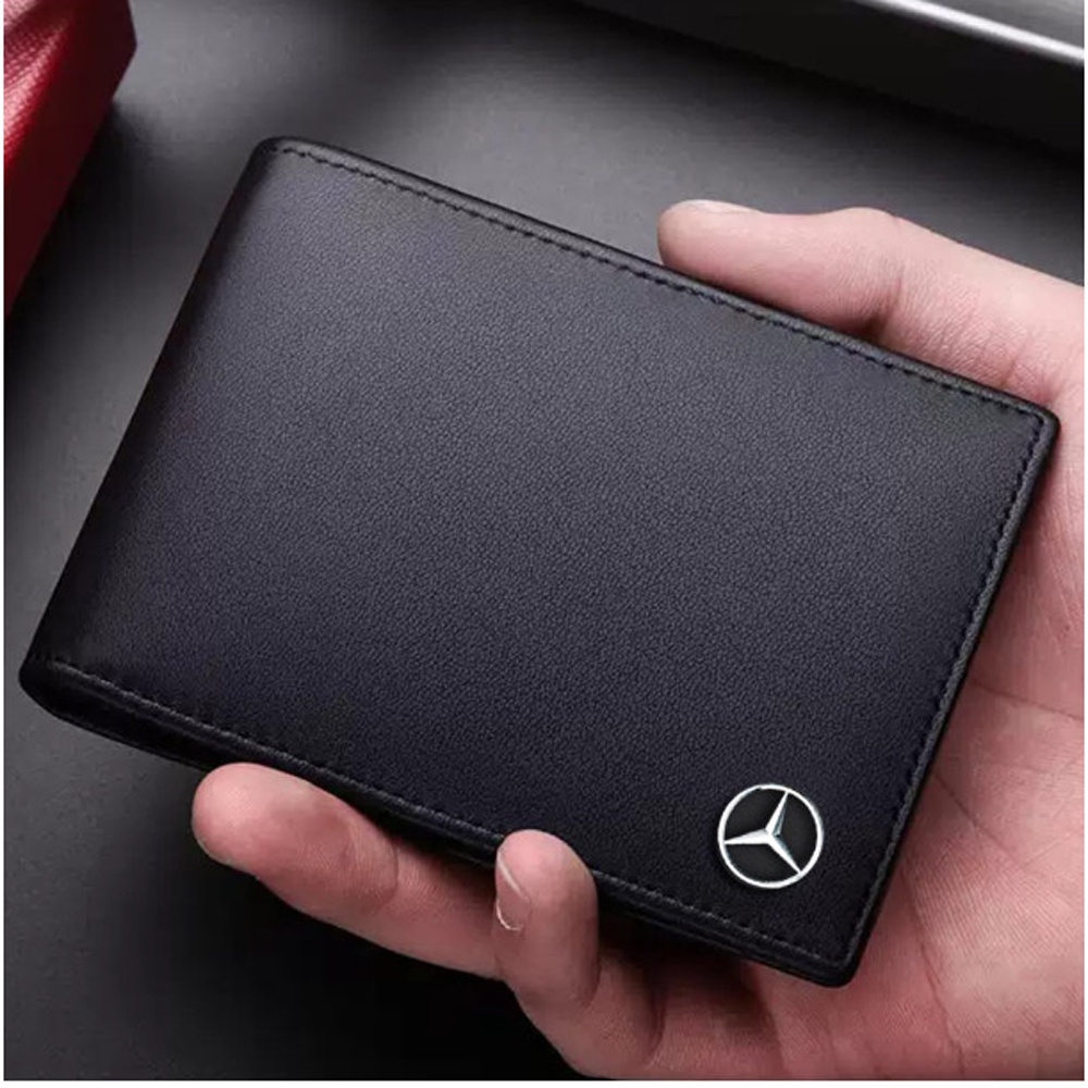 SHOPEE 6.6 SUPER SALE!! Dompet Mercedes Dompet Kulit Logo Mobil Dompet Premium Domper Pendek Pria dan Wanita Dompet Exclusive Dompet Logo Merci + Bonus Box