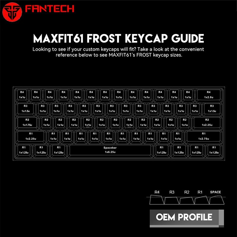 Fantech MAXFIT61 FROST Wired Hotswap Keyboard Gaming Mechanical RGB