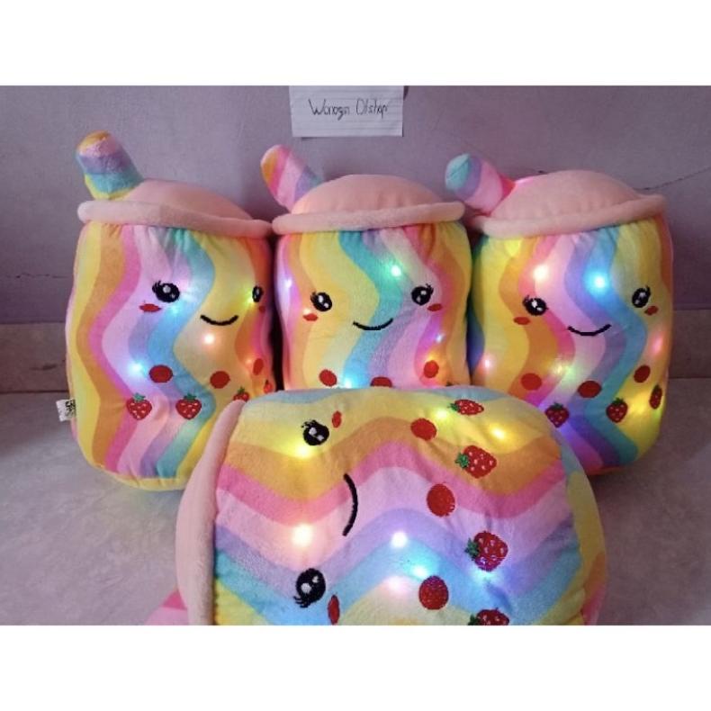 PRODUK- BONEKA BOBA RAINBOW PELANGI LED TERBARU BONEKA BOBA TERBARU VIRAL MURAH LED BONEKA BOBA LED 