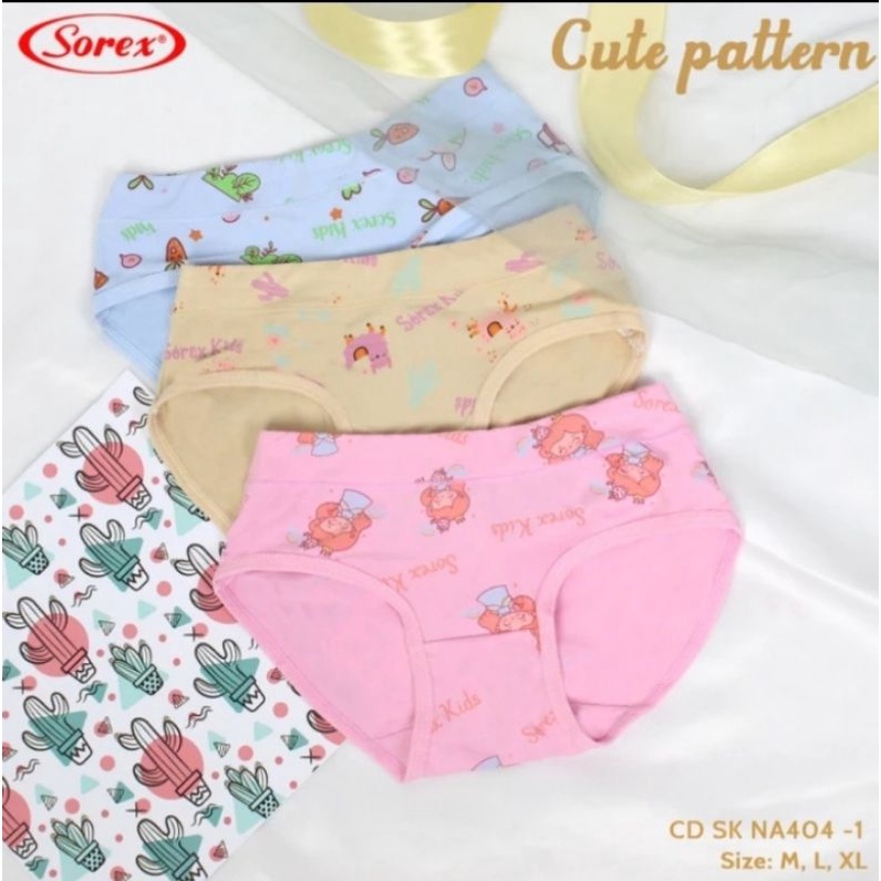 3 PCS CELANA DALAM ANAK SOREX KIDS NA 404 - 1/CELANA DALAM ANAK CEWEK/CELANA DALAM ANAK PEREMPUAN/CA