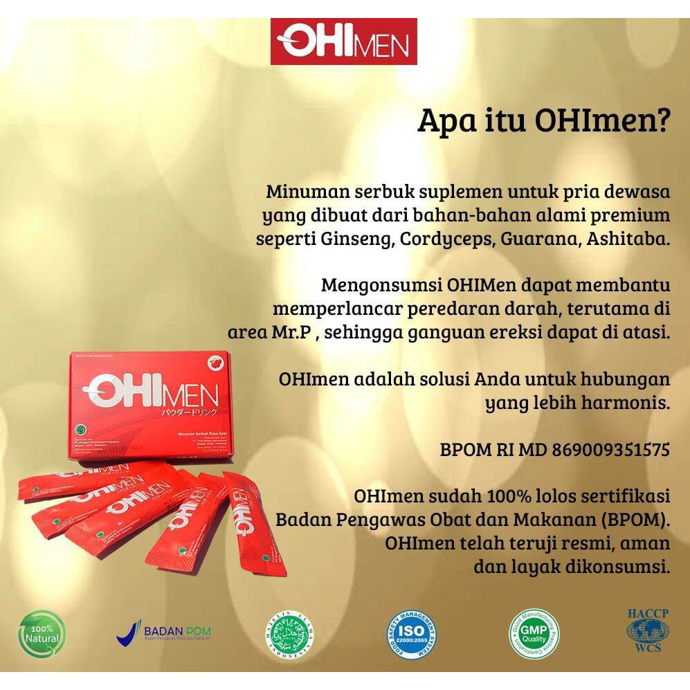 OHIMEN Minuman Hebal Ginseng Kopi Stamina BPOM &amp; HALAL OHI MEN