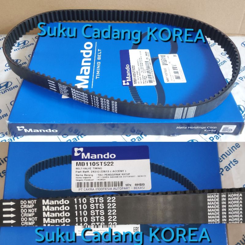 Jual Timing belt Hyundai Accent Verna Avega Getz 1.3 1.300cc Shopee