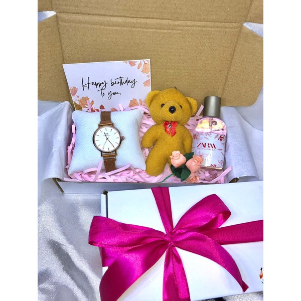 miffglow (jam boneka parfum) HAMPERS I KADO I GIFT BOX JAM TANGAN RANTAI PASIR MURAH jam tangan magnet hampers unik kado ulang tahun hampers simple mini scarlett whitening parfum boneka kado pacar kado sahabat Box hampers kotak hampers natal