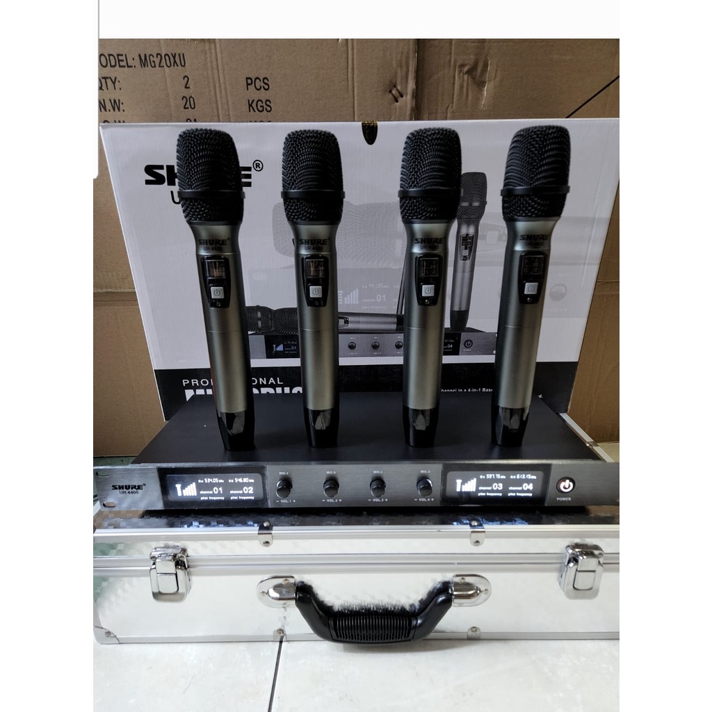 MIC SHURE UR4400 NEW/UR 4400 NEW MICROPHONE WIRELESS 4BH MIC PEGANG ( HANDHELD )