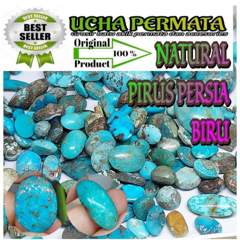 Natural pirus persia urat hijau biru murah 01