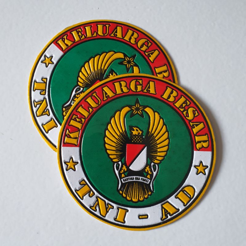

sticker embos logo keluarga besar tni ad ekapasi - stiker timbul ekapaksi tni ad bulat
