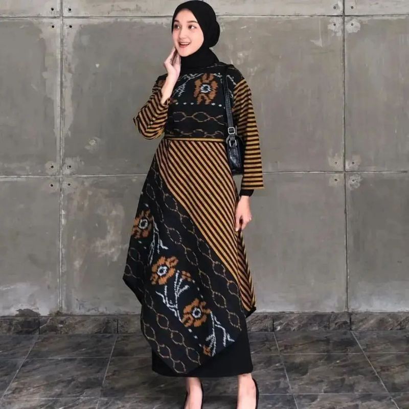 Baju Gamis Tenun Troso Etnik Original Terbaru - Baju Tenun Wanita - Dress Tenun Jepara