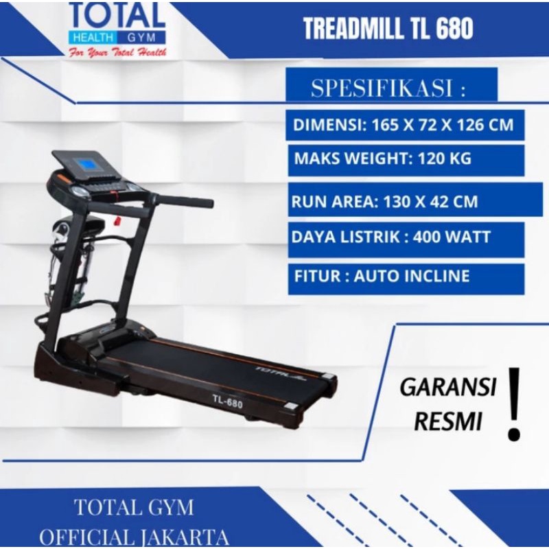 treadmill elektrik TL 680 auto incline