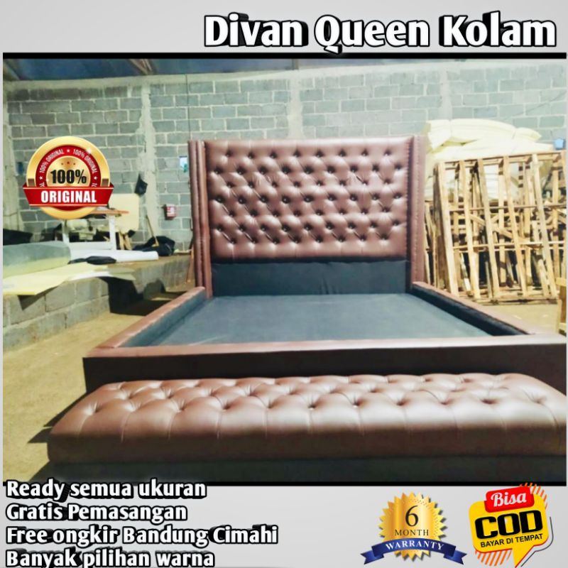 Divan dipan tempat tidur minimalis type Queen Kolam | risbang  ranjang  dipan kayu free ongkir Bandu